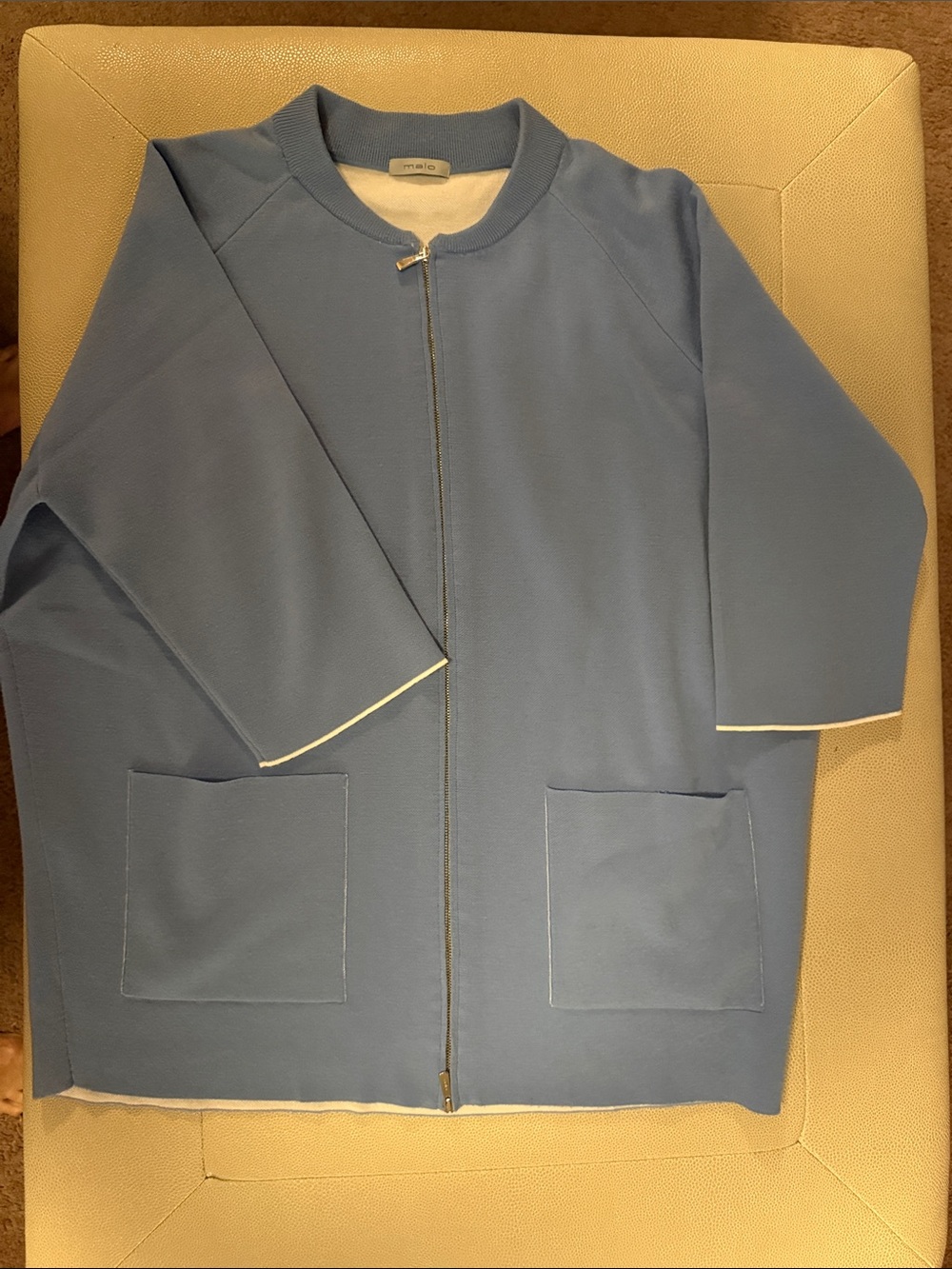 Malo Sky Blue Zip-Front Jacket